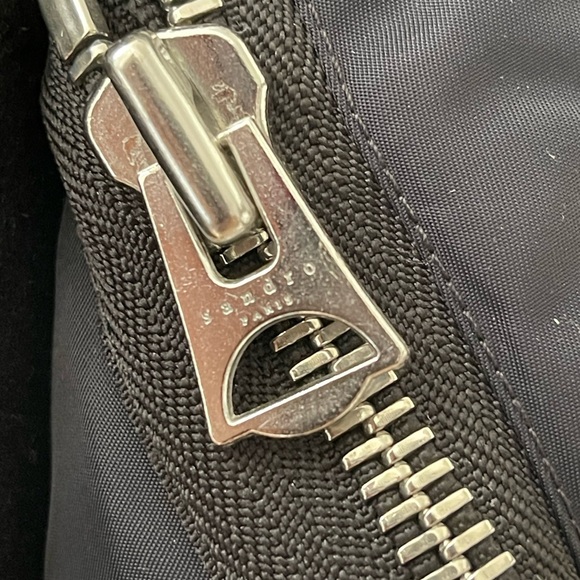 Sandro Black Bomber Jacket Varsity Size Small Wool/ Cashmere - Picture 6 of 10